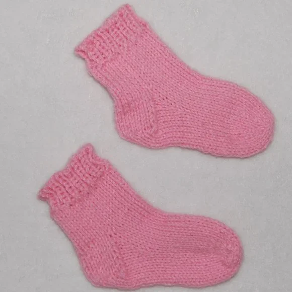 NEW Handmade Girls Pink Ankle Socks - Picture 4 of 7